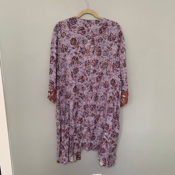 NEW‎ Maurices fall florals tunic duster length elbow sleeve lightweight kimono - Picture 5 of 8